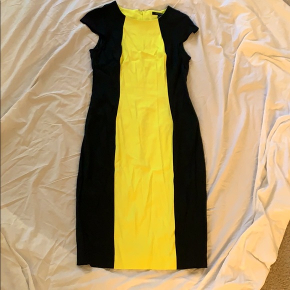 French Connection Dresses & Skirts - Black n yellow fitted French connection dress